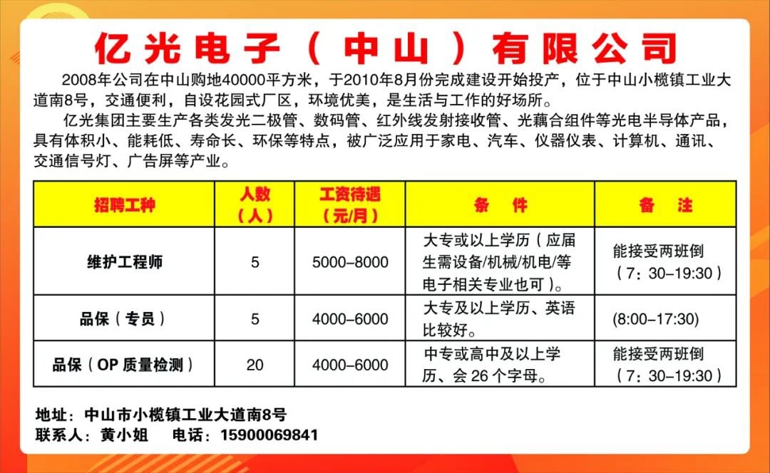 广东省考中山市岗位概览